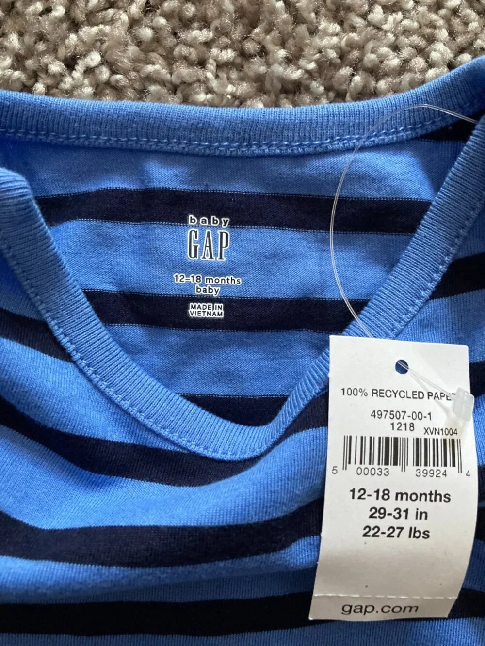 Gap Striped Onesie Size 18mo